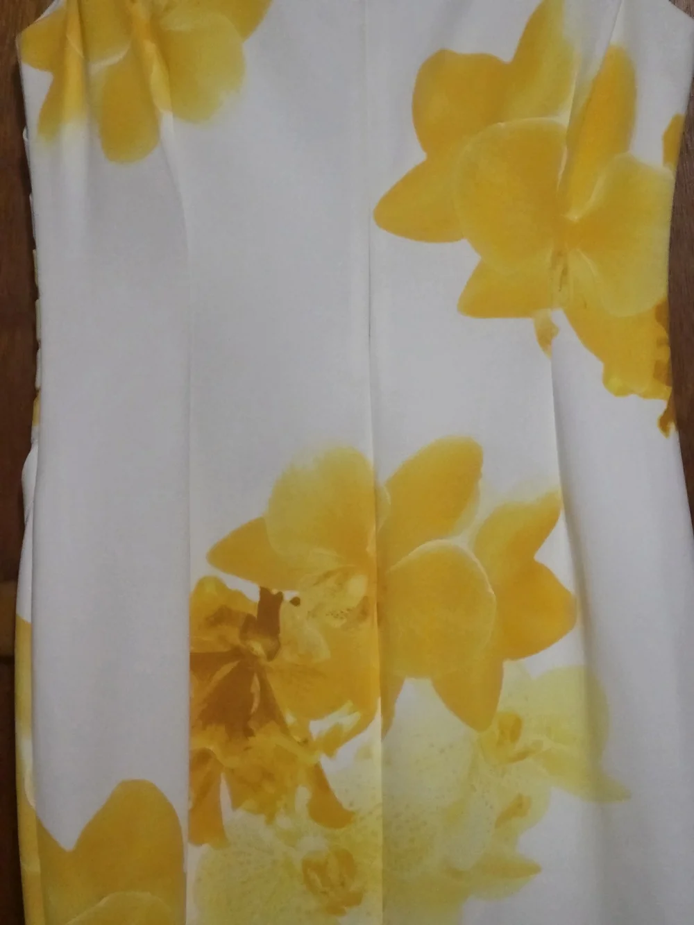 Calvin Klein White Midi Dress with Yellow Floral Print - Picture 5 of 7